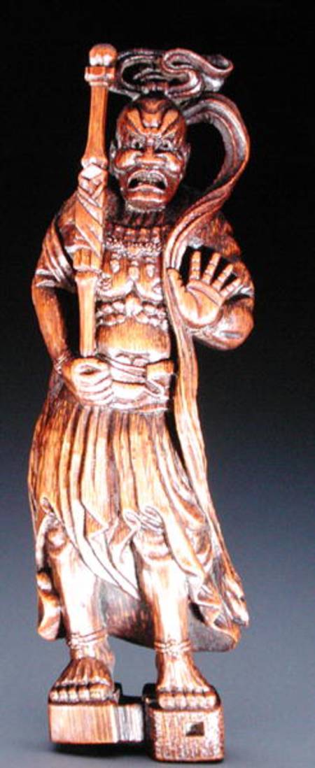 Netsuke depicting a temple guardian sculpture a Morikawa Toen