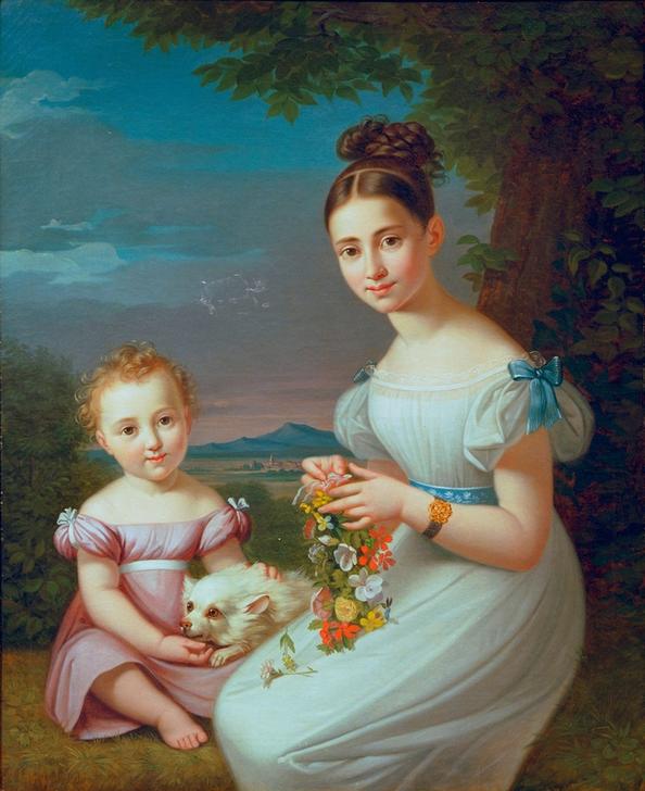 Charlotte und Wilhelm Carl von Rothschild (ihr Bruder; 1828–1901).– a Moritz Daniel Oppenheim