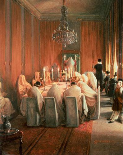 The Rothschild Family at Prayer a Moritz Daniel Oppenheim