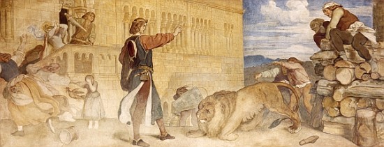 He Treated the Lions as though he was joking, c.1854/55 a Moritz von Schwind