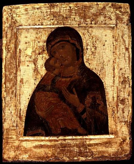 Icon of the Virgin of Vladimir a Scuola di Mosca
