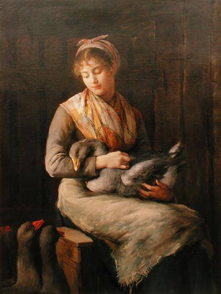 Young girl with geese a Mrs Dujardin-Beaumetz Petiet
