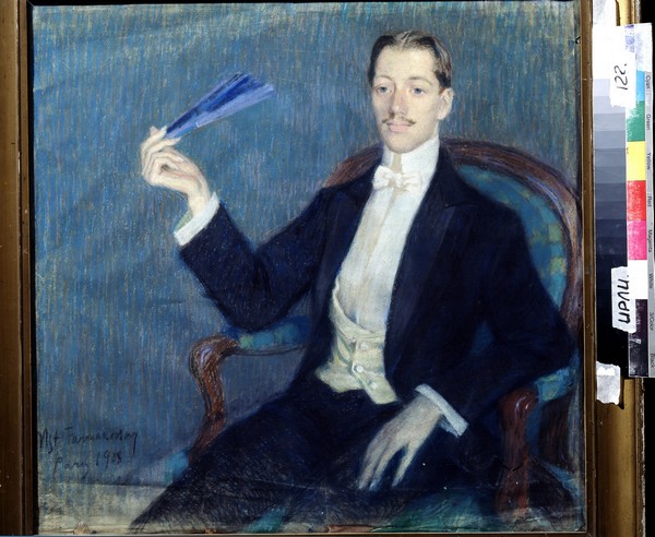 Porträt des Dichters Nikolai Gumiljow (1886-1921) a Mstislaw Wladimirowitsch Farmakowski