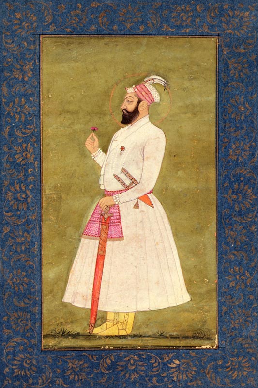 Mughal Emperor Badahur Shah (1707-12) from the Large Clive Album a Mughal School