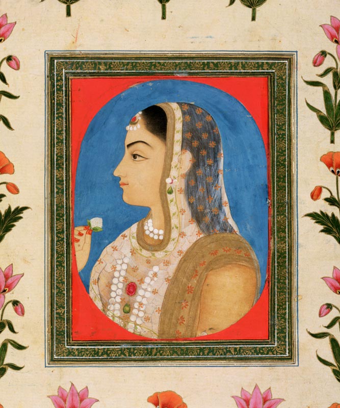 Portrait of a noble lady, from the Small Clive Album a Mughal School