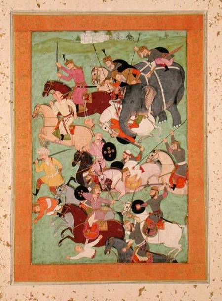 Battle Scene, from the Large Clive Album a Mughal School