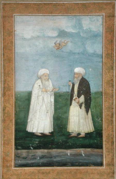 Two Muslim holy men, from the Small Clive Album a Mughal School