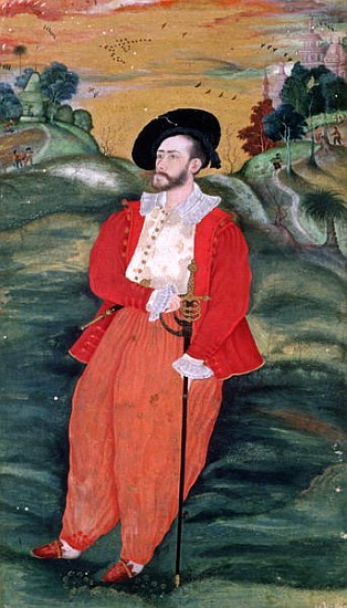 Portrait of a European sailor, c.1590 a Mughal School