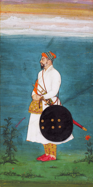 Standing figure of an officer from the Small Clive Album a Mughal School