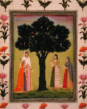 A princess with her son meets two ladies who offer gifts, from the Small Clive Album