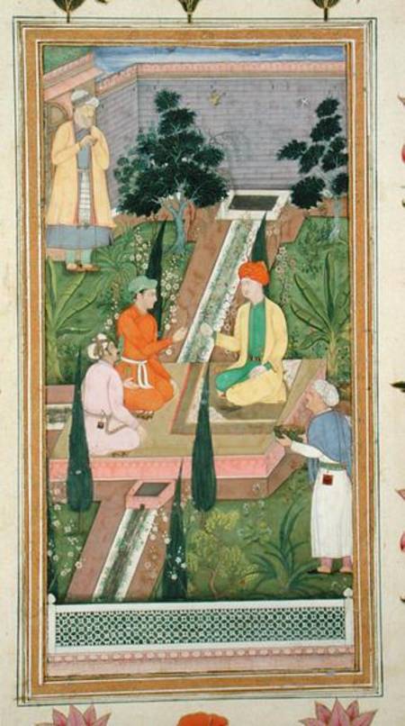 Water gardens, from the Clive Album a Mughal School