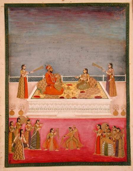 The young Mughal Emperor Muhammad Shah at a nautch performance (1719-48) a Mughal School