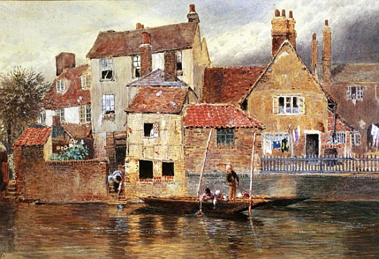 The Old Cottages at Eton a Myles Birket Foster