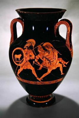Attic red-figure belly amphora depicting the Abduction of Antiope with Theseus and Pirithous, c.500-