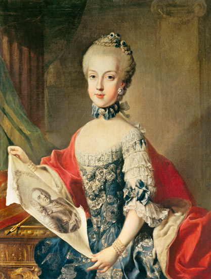 Archduchess Maria Carolina (1752-1814), thirteenth child of Maria Theresa of Austria (1717-80), wife a Scuola di Mytens