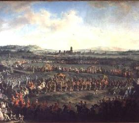 The Entrance of Emperor Francis I (1708-65) into Frankfurt accompanied by Joseph II (1741-90)