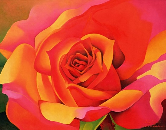 A Rose - Transformation into the Sun, 2001 (oil on canvas)  a Myung-Bo  Sim