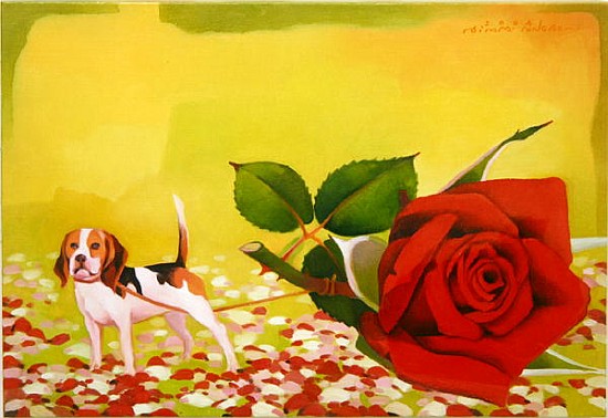 The Rose and the Dog, 2004 (oil on canvas)  a Myung-Bo  Sim