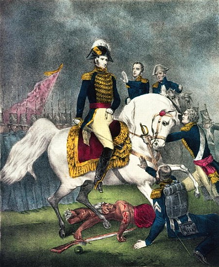 General William H. Harrison (1773-1841) at the Battle of Tippecanoe a N. Currier