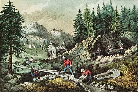 Goldmining in California a N. Currier