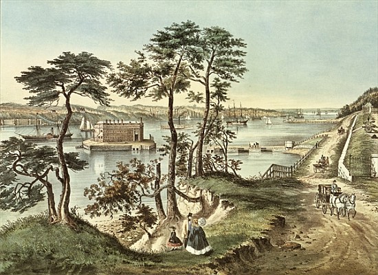 Staten Island and the Narrows from Fort Hamilton a N. Currier