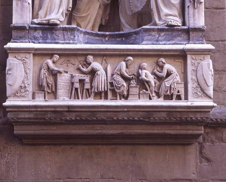 Relief depicting artists and craftsmen at work, from the base of the niche depicting the Quattro Cor a Nanni  di Banco