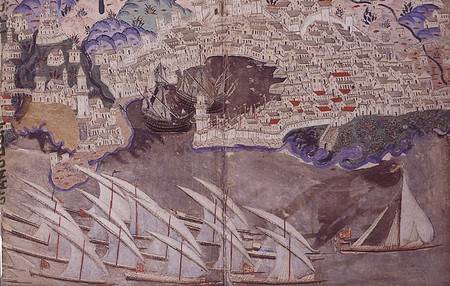 The Ottoman Fleet Blocking the Port of Marseille in 1454 a Nasuh Al-Silahi