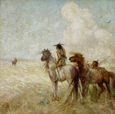The Bison Hunters (oil on canvas) a Nathaniel Hughes John Baird