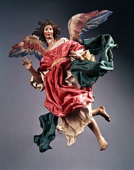 Angel, from the Christmas Creche and tree (terracotta & cloth) a Neapolitan School