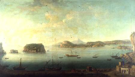 A View on the Coast near Naples with the Islands of Nisida, Procida, Ischia and Capri a Neapolitan School
