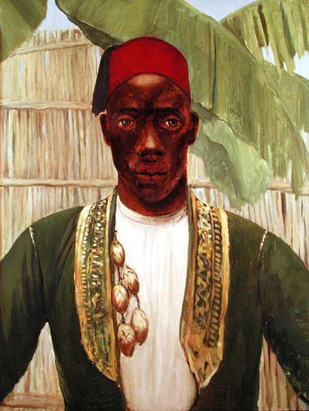 King Mutesa of Buganda, from a photo a nee Tennant Stanley