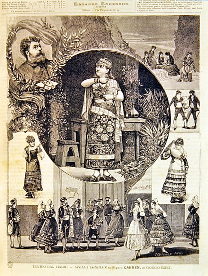 Programme for an Italian production of the opera ''Carmen'', Georges Bizet (1838-75) 1880 a Nelli Centenari