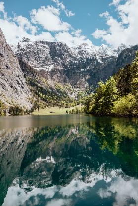 Obersee beim Königssee, Spiegelung, Berchtesgaden Nationalpark