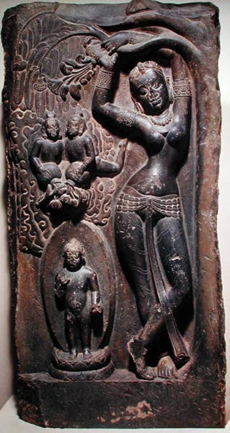 Queen Maya giving birth to the future Buddha a Scuola Nepalese