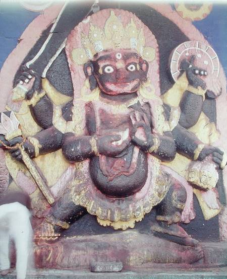 Relief of Kali in Durbar Square a Scuola Nepalese
