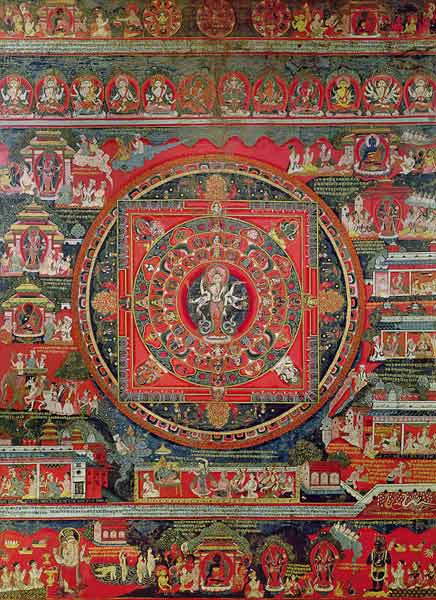 Mandala of Amoghapasa a Scuola Nepalese