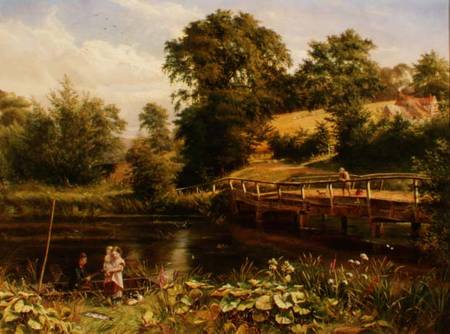 Fishing by the Bridge a Nevil Oliver Lupton