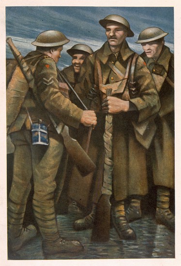 A Group of Soldiers, from British Artists at the Front, Continuation of The Western Front a Christopher R.W. Nevinson
