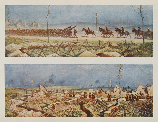 The Roads of France, C and D, from British Artists at the Front, Continuation of The Western Front a Christopher R.W. Nevinson