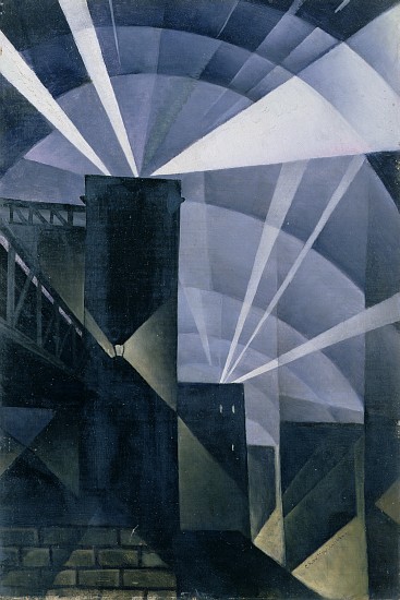 The First Searchlights at Charing Cross, 1914 a Christopher R.W. Nevinson
