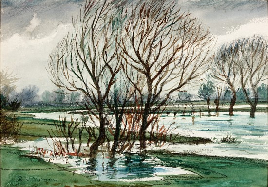 Willows (chalk and watercolour on paper a Christopher R.W. Nevinson