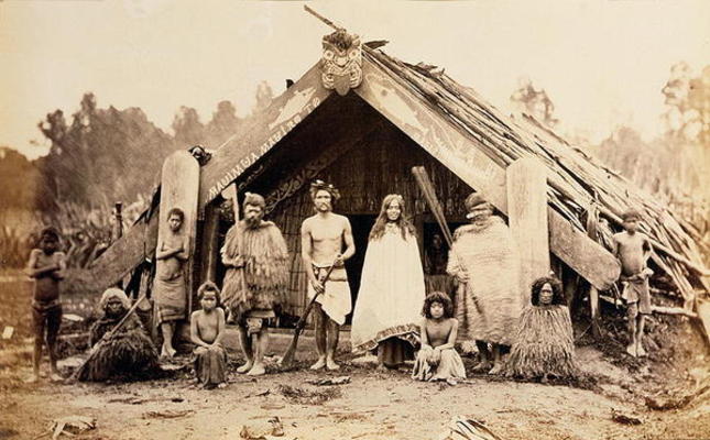 Maori Family, New Zealand, c.1880s (albumen print) a New Zealander Photographer (19th century)