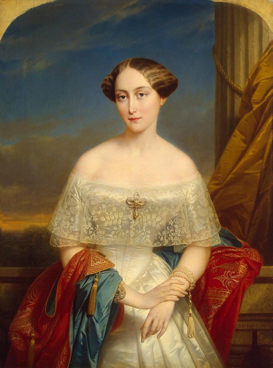 Portrait of Grand Duchess Olga Nikolaevna of Russia (1822-1892), Queen of Württemberg a Nicaise de Keyser