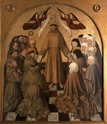 St. Francis Giving the Rule to his Disciples, panel from the Pala di Rocca (tempera & gold leaf on p a Niccolo Antonio Colantonio