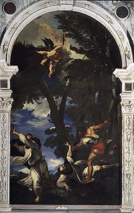 St. Peter Martyr Stabbed by Hired Assassins (copy of the painting by Titian lost in the fire of the a Niccolo Cassana