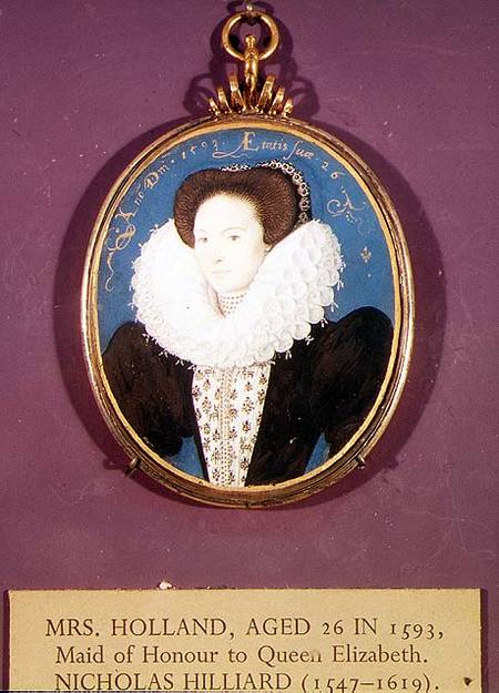 Mrs. Holland (lady in waiting to Elizabeth I), aged 26 a Nicholas Hilliard