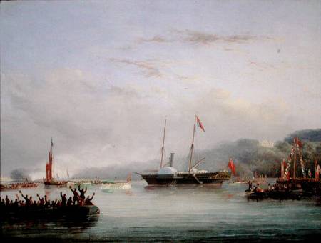The First Victoria And Albert Yacht off Plymouth a Nicholas Matthews Condy