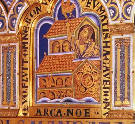Noah and the Ark, detail of one of the 51 panels of the Verduner Altar a Nicholas of Verdun