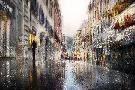 After the rain in the alleys of Rome