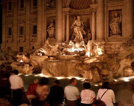 View of The Trevi Fountain at night a Nicola Salvi